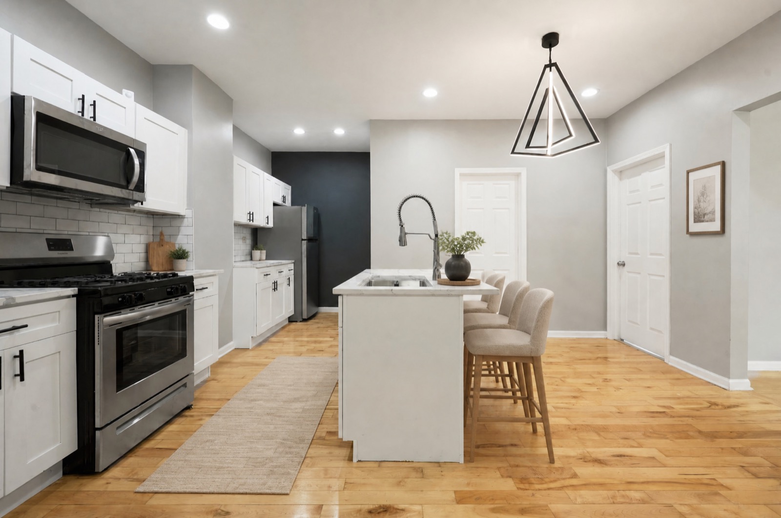 The same kitchen with virtual staging added