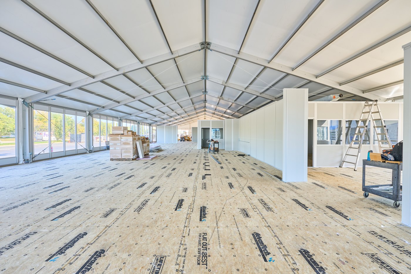 Shell interior with subfloor