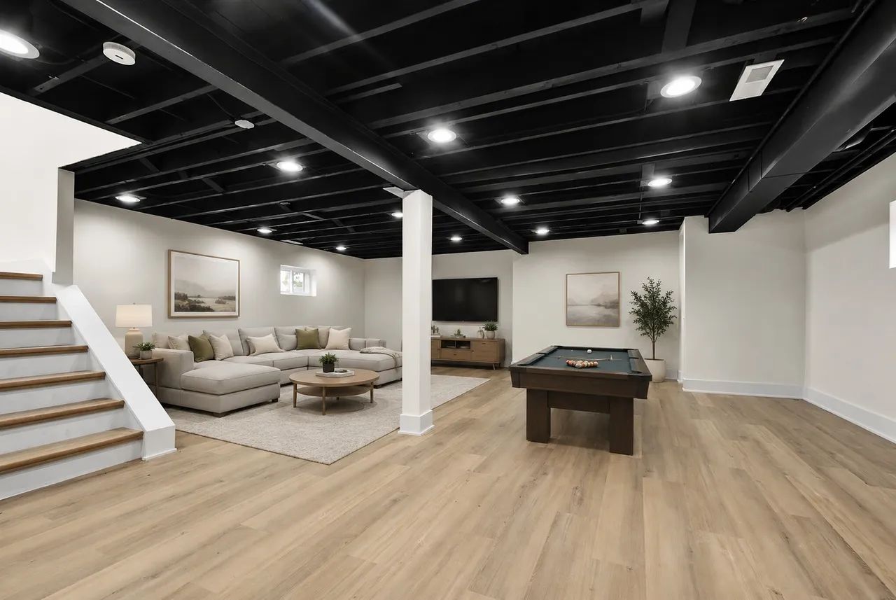 Basement lounge, Oak Lawn renovation