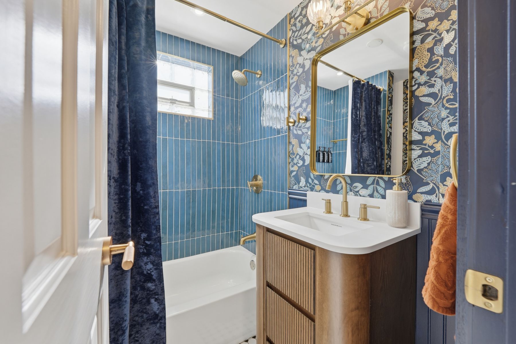Bathroom with blue tile, Wicker Park