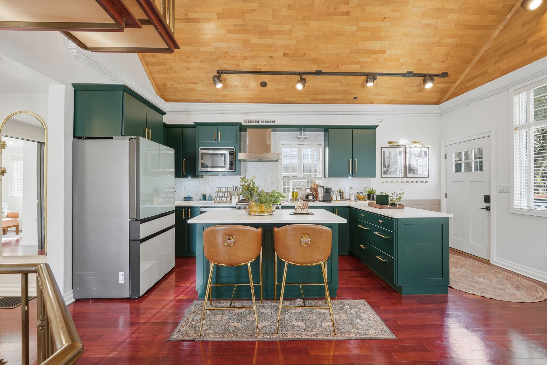 Kitchen with green cabinets, Wicker Park
