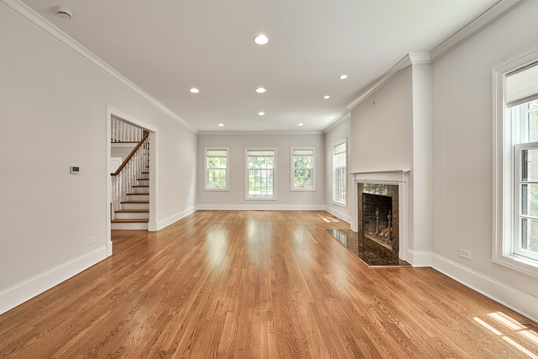 Family room with fireplace