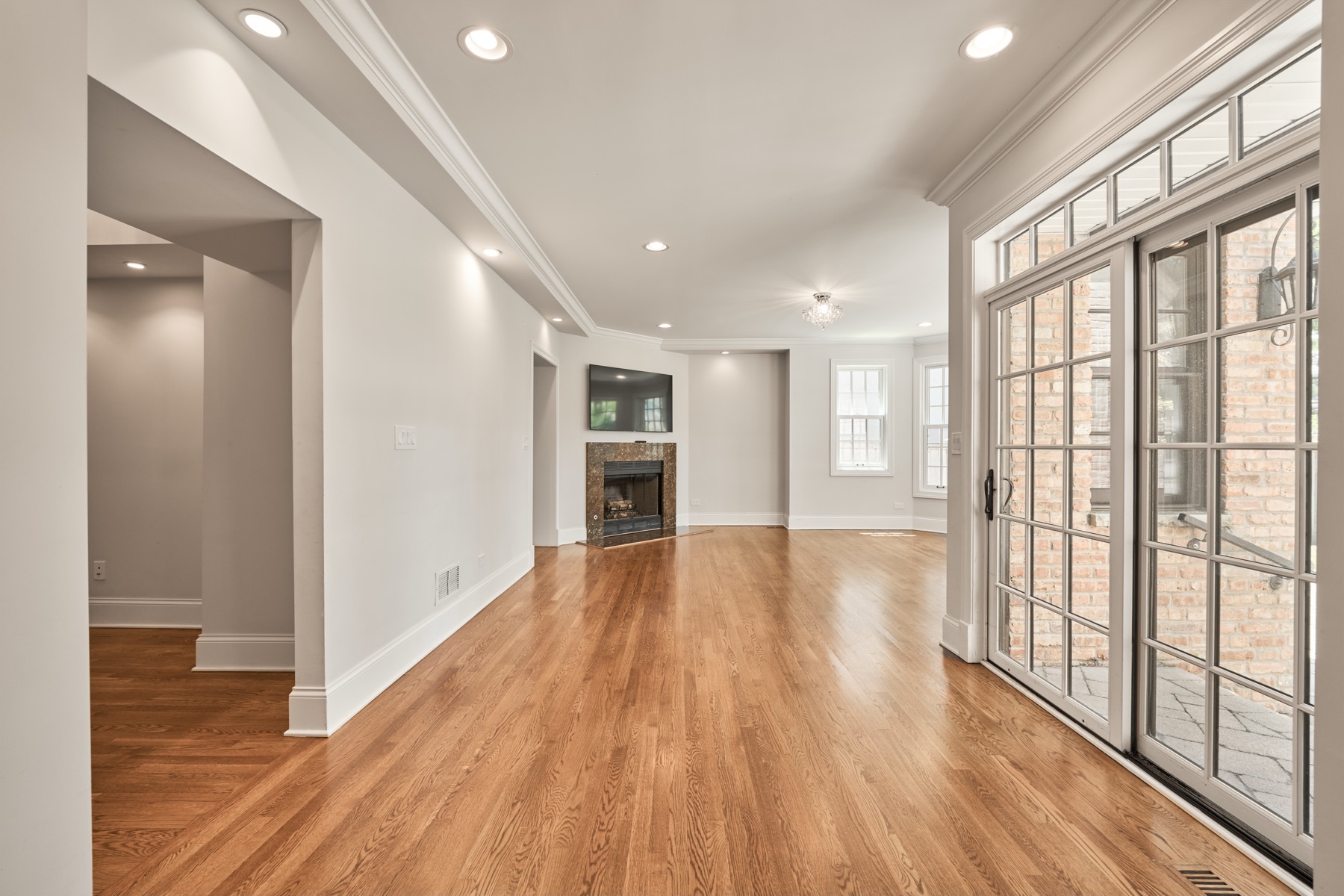 Living room with french doors